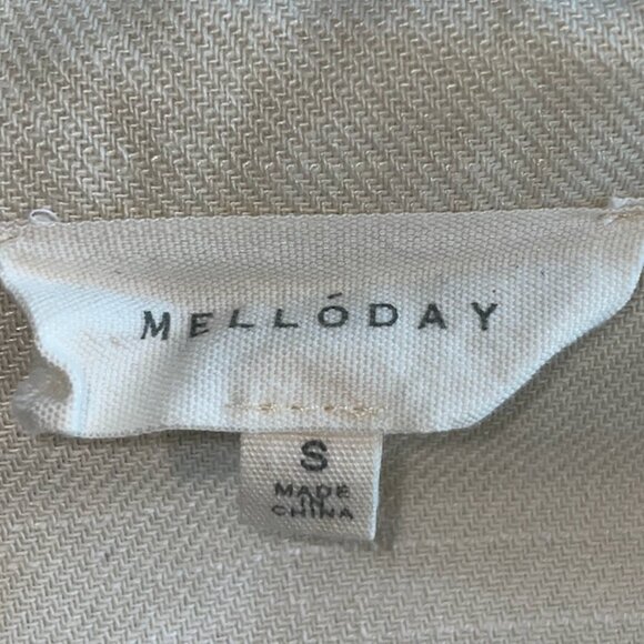 Melloday Linen Blend Dress - Cream - Size Small - Picture 8 of 9